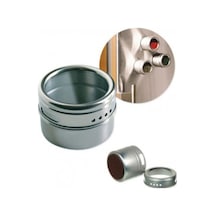 Pazly Paslanmaz Çelik Baharat Kavanozu Açık Hava Barbekü Gözenekli Döner Şişesi Manyetik Toz Geçirmez 3 Paket Gümüş Gümüş