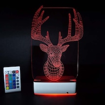 Özel Tasarım Geyik 3D Led Lamba