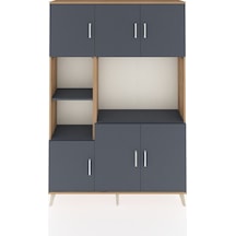 Arges Dolap 9 Raflı 6 Kapaklı 132x30x195 Çam-antrasit/antrasit Çam