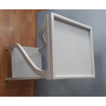 Fiskos Çiçeklik 4ayak Model Parlak Ihlamur Ağacı Ayak Parlak Beyaz Mdf Tabla El Yapım