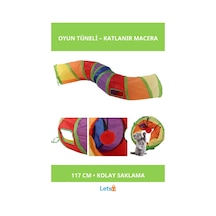 Katlanabilir Naylon Kedi Oyun Tüneli 117 Cm Eğlenceli Oyun Alanı