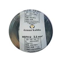 ÖZNUR 2,5 Nya Kablo % 100 Bakır Siyah Renk 100 mt 2,5 NYA SİYAH