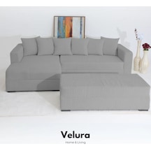 Yumi Köşe Takımı - Fitil Kumaş Gri