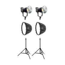 Cobac 300 Stüdyo Işığı 2 + 3 Mt Işık Ayağı 2 + Sl70 Softbox 2 Işık Seti