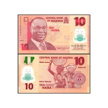 Nijerya 2024 Yılı 10 Naira Polimer Para Çil Unc Koleksiyon Para