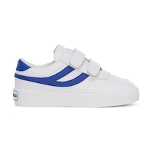 Superga 2846 Kids Seattle Straps Vegan Faux Leather Çocuk Unisex Beyaz-mavi Bileksiz Sneaker Beyaz-mavi-317