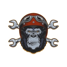 Motorcu Goril Motosiklet Tamirci Sticker 01850