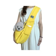 Pet Gezi Taşıma Çantası Pamuk Messenger Omuz Çantası, Renk: Sarı