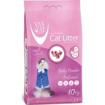 Vancat Bebek Pudralı İnce Taneli Topaklaşan Bentonit Kedi Kumu 10 KG
