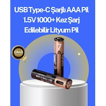 Hızlı Şarj Teknolojili Usb Şarjlı Aaa Pil 40 Dakikada Tam Şarj Çok Renkli
