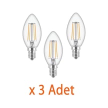 Philips 4.3w 40w Rustik Led Mum Ampul Sarı Şeffaf Cam 3 Adet