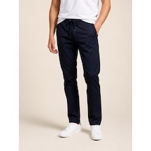 76078-73262 Erkek Beli Kordonlu Gabardin Pantolon 76078-73262 Lacivert