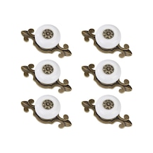 Yuvarlak Kapı Kolları Vintage Çekmece Kolları Çekmece Çekmece Kolları Vidalarla Dolap Masa Komodin Kitaplık Mobilya 6 Adet. Beyaz