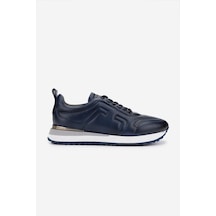 Valmenti Erkek Hakiki Deri Lacivert Sneakers & Spor Ayakkabı 383 Val-5960 Erk Ayk Y25 Lacı Slvr Lacivert