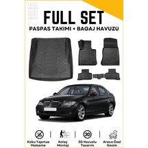 Bmw 3 Serisi E90 2005 Model Birebir Uyumlu Bagaj Havuzu+paspas Seti