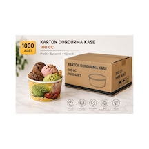 100 Cc Karton Dondurma Kasesi 1000 Adet Tek Kullanımlık Dondurma Kabı - 917540175