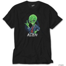 Rock Star Alien Siyah Tişört