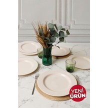 Keramika Krem Assos Servis Tabağı 28 Cm 6 Adet 030 Krem