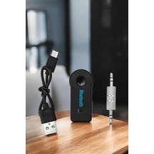 Mey İthalat Kablosuz Bluetooth Aux Araç Kiti Siyah Hafıza Kartlı