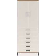 Arges Dolap 3 Raflı 6 Çekmeceli 2 Kapaklı 88x30x221 Çam-aytaşı Çam