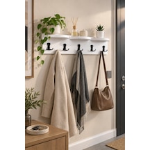 Sulorahome 5'li Duvar Askılığı Ve Raf Sistemi Beyaz 80 Cm