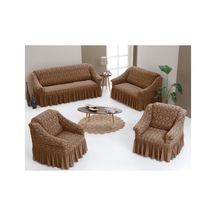Altınkoza Jakarlı Damask Koltuk Örtüsü Standart Takım 3+2+1+1 Bej