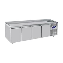 Karacasan 550 Lt Dört Kapılı 600'lük Tezgah Tipi Evyeli Buzdolabı