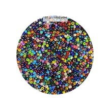 Karışık Renk 4 Mm Yaklaşık 1100 Adet / 100 Gram Cam Boncuk Oya Yazma Bileklik Ve Kolye