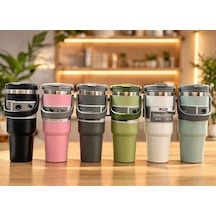 700 Ml Taşıma Kulplu Paslanmaz Çelik Termos Mug - Vakumlu Isı Yalıtımlı Bardak Alk4628 Diğer