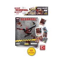 Marvel Deadpool Çıkartma Albümü + Özel Mini Çizgi Roman Panini Lisanslı Ürün 8 Stıcker 2 Kart