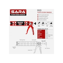 Sara S523 Plastik Silikon Tabancası Standart Kartuş Uyumlu, Manuel Kullanım
