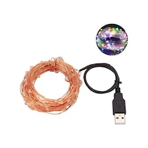Çok Renkli 5/10 M Su Geçirmez Usb Led Bakır Tel Peri Dize Işıklar Çelenk Dekorasyon 5m 50leds Çok Renkli