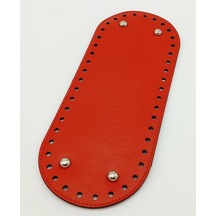 Angel Çanta Aksesuar Suni Deri Kırmızı Renk 30x12 Cm Oval Çanta Tabanı Gümüş Aparatlı