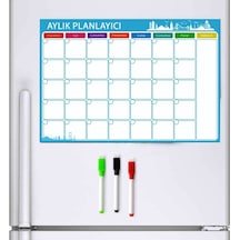 Aylık Magnet Planlayıcı , 35x50 Mıknatıslı Yazı Tahtası  + 3 Kale