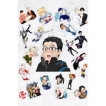 Yuri On Ice Anime Telefon Laptop Bullet Journal Yapışkanlı Folyo Sticker Paketi 20 Adet Çok Renkli