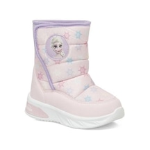 Frozen Teta Pembe Cırtlı Kürklü Kız Çocuk Kar Botu Pembe