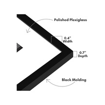 Cilalı Pleksiglaslı 12x12 Resim Çerçevesi - Mat İle 4x4 Çerçeve Veya 12x12 Çerçeve Olarak Kullanın - Streamline Koleksiyonu - Duvar Ekranı İçin İnce Resim Çerçevesi - Siyah