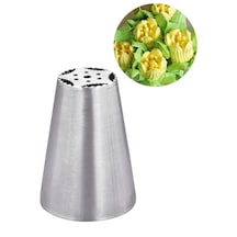 Paslanmaz Çelik Krema Sıkma Torbası Ucu , Rus Duyu, 1 Adet+4 Adet Sıkma Torbası No6 Metal