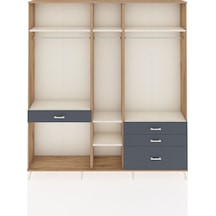 Arges Dolap 7 Raflı 4 Çekmeceli 3 Askılı 220x30x243 Çam-aytaşı/antrasit Aytası/antrasıt