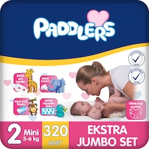 Bebek Bezi 2 Numara Mini (3-6 Kg) 320 Adet – Ekstra Jumbo Set, Hassas Ciltlere Uygun