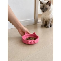 Hubrendy Sh Papyon Model Beton Kedi Köpek Mama Ve Su Kabı 16 Cm Çap - Pembe