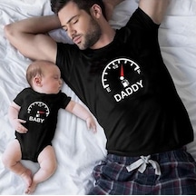 Daddy Baby Benzin Baba Oğul Kız Tişört Zıbın Kombini