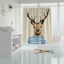 Zethome Tropik Deer Banyo Duş Perdesi Tek Kanat 1X180X200 (553696338) Çok Renkli