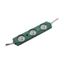 10 Adet Yeşil 12v 1.5w 3 Ledli Mercekli Parmak Led Modül 2835 Smd