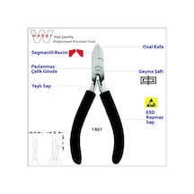 Weber 1401 Paslanmaz Çelik Elektronikçi Yan Keski-Yaylı 115 MM