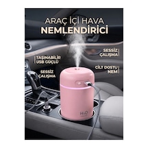 Araç Içi Mini Hava Nemlendirici Led Işıklı Taşınabilir Ultrasonik Buhar Makinesi +  1 Yedek Filtre