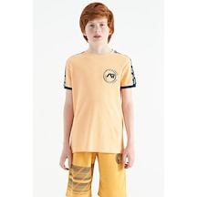 Tommylife Tommy Life Kavun Içi Omuz Baskı Detaylı Standart Kalıp O Yaka Erkek Çocuk T-shirt - 11121 Sarı