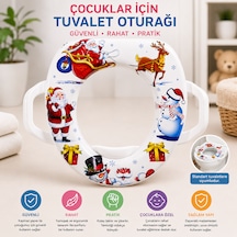 Soft Baby Desenli Çocuk Tuvalet Oturağı Adaptörü Kulplu, Yumuşak Minderli