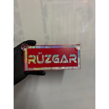 Kırmızı Renk Üzeri Hologram Renk Rüzgar Yazılı Vantuzlu Cam Süsü