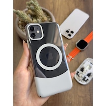 Apple iPhone 11 Magsafe Uyumlu Mika Sararmaz Kılıf Soocase720 Gri